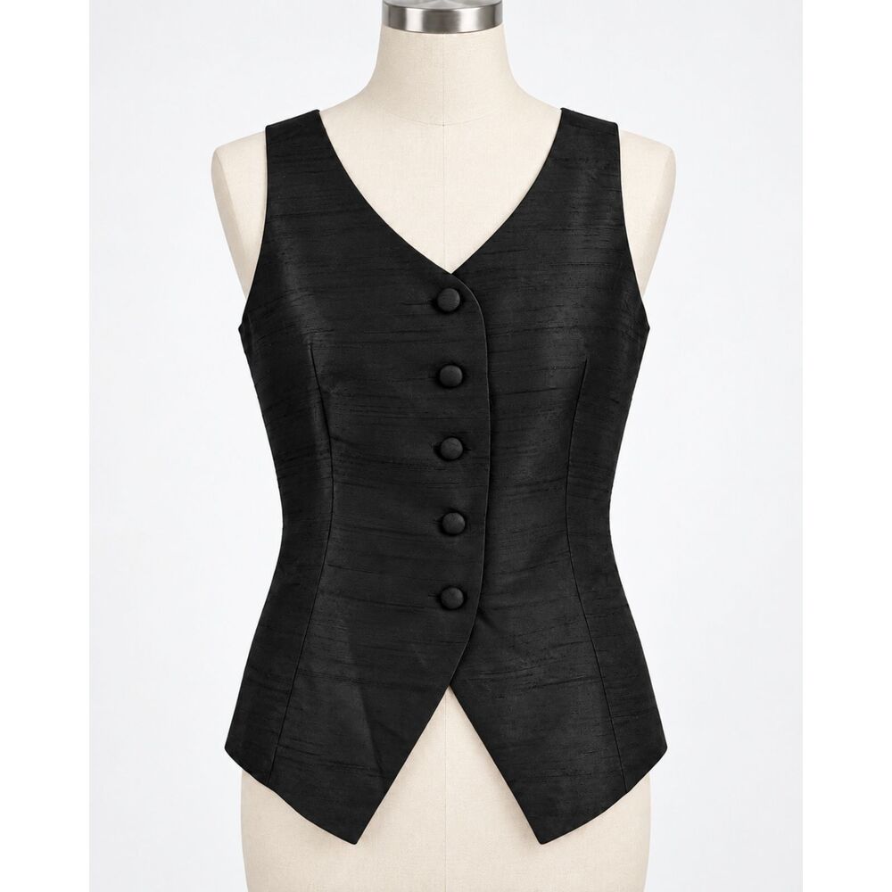 NWT Julia Amory Tess Vest Black Silk Size XS